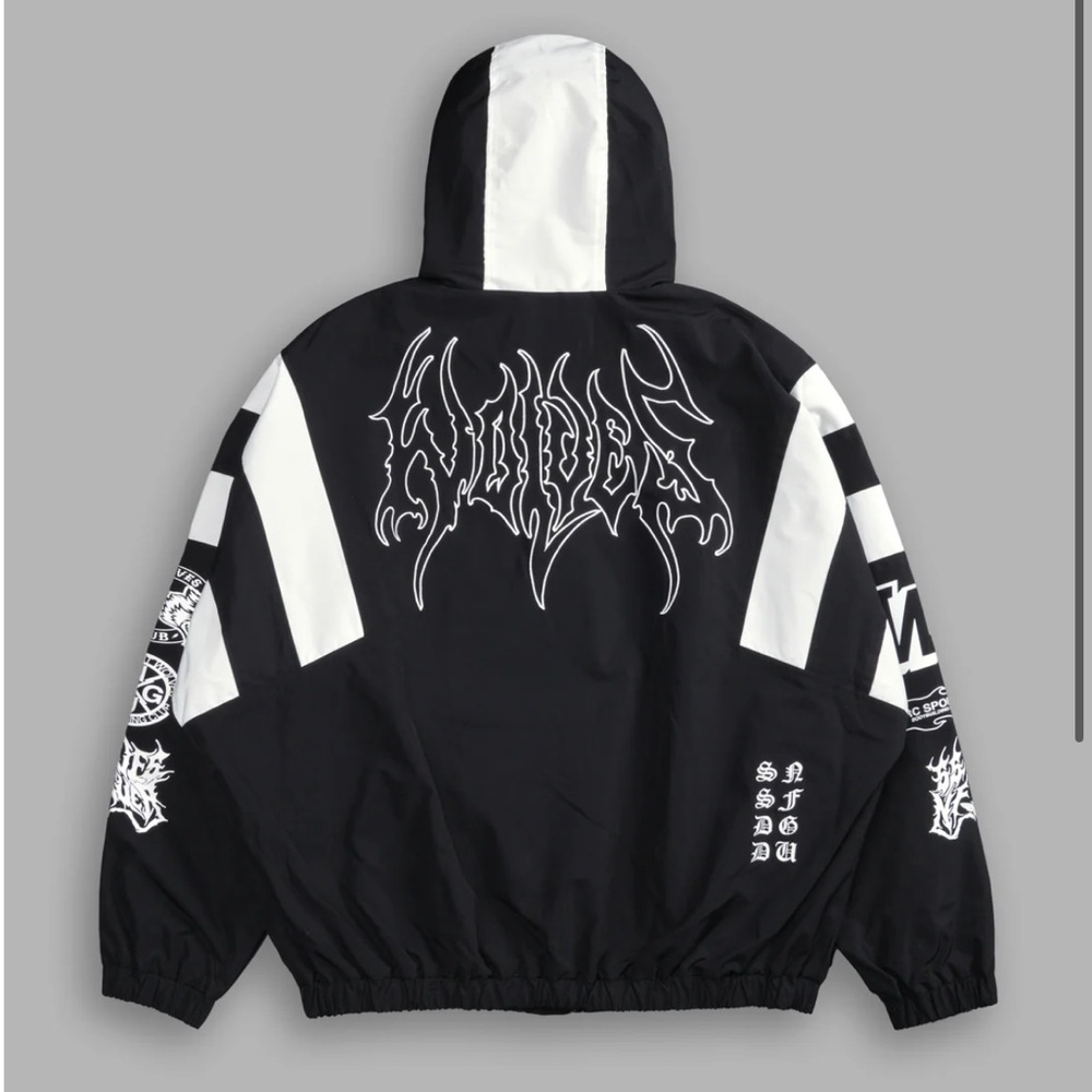 HESH BROLIC UNISEX TRACK JACKET IN BLACK/WHITE